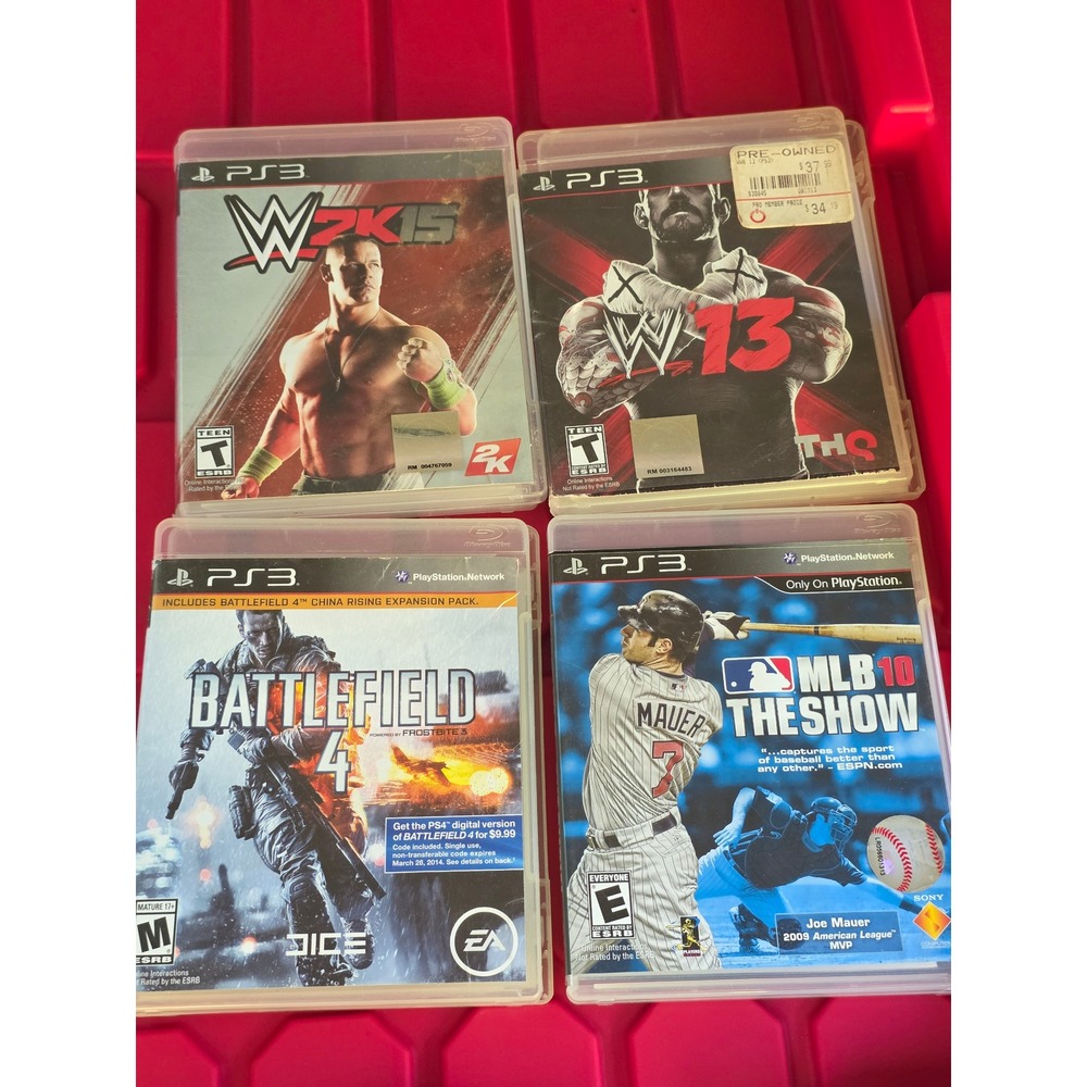 PS3 Game Lot WWE 2K15 WWE 13 Battlefield 4 MLB 10 The Show Sony PlayStation 3